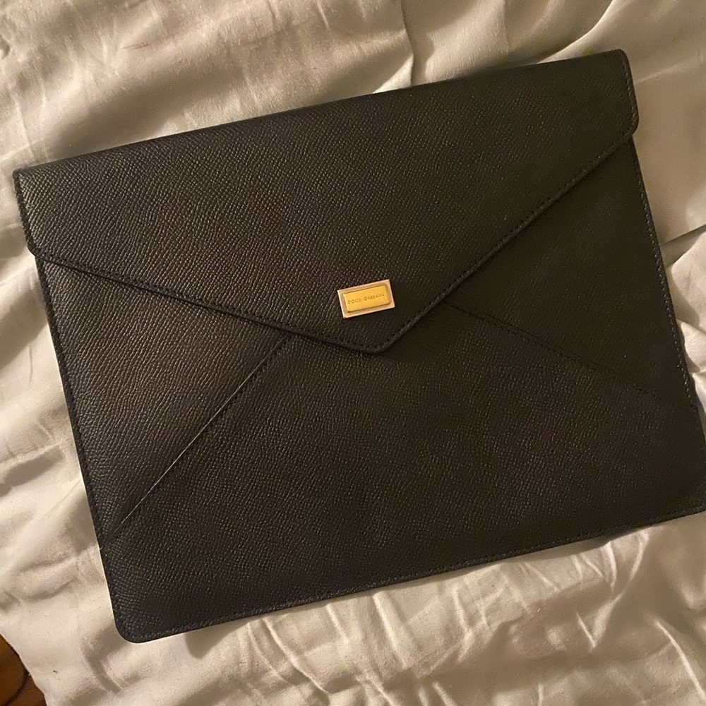 Dolce and Gabbana Leather Envelope Clutch